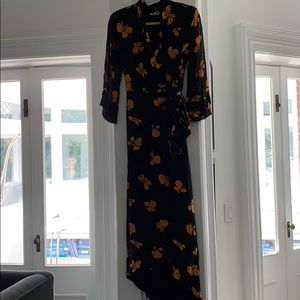 Ganni floral print wrap dress M